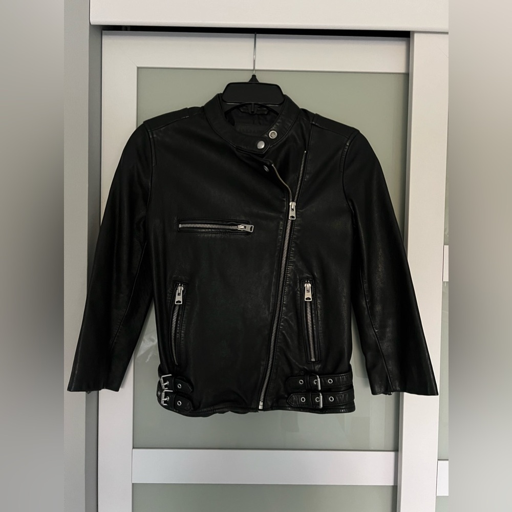 Allsaints Turne biker leather jacket size 4.